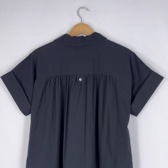 Madewell Collared Button Front Mini Shirtdress Womens XXS True Black - Picture 8 of 13